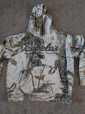 Cabela's Winter Camo Pattern Pullover Hoodie